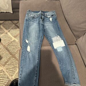 Lucky Brand Blue Distressed Boyfriend Jeans